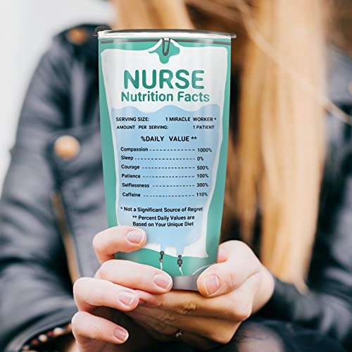 Jekeno Mug Tumbler Gifts for Nurse - Nurses Week Gifts for Women Girls Mom Wife Nurse Practitioner Appreciation Birthday Gift Nursing School Graduation Accessories 20oz Stainless Steel Coffee Cup