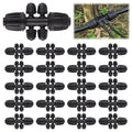 20PCS Locked Barbed Tee Connectors, Kalolary 1/2” to 1/4” Drip Irrigation Fittings Kit 12/16mm to 4/7mm Tube Lock Female Connector 6-Way Barbed Lock Irrigation Parts for Watering System (Black) - color: Black 1/2" to 1/4" 6-Way