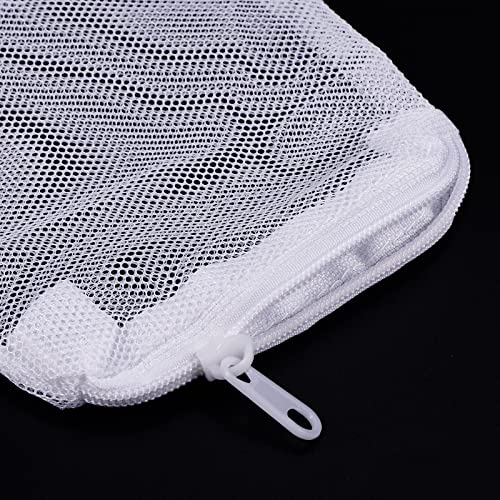 PATIKIL Aquarium Filter Media Bags 10x10cm 4 Pack Fish Tank Mesh Bags with Zipper White