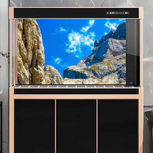 Reptile Habitat Background Blue Sky Rock Mountain Gobi Terrarium Background Helicopter Alpine Mountain Landscape Aquarium Background Desert Blue Sky Mountain Fish Tank Background Vinyl 24x16in - color: Rock Gray, size: 24(W)x16(H)in