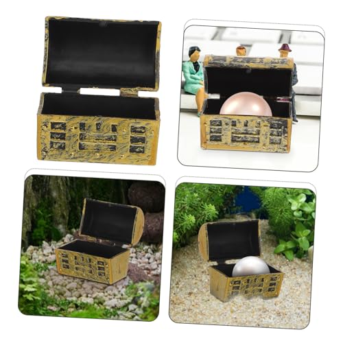 PRETYZOOM 10pcs Mini Treasure Box Ornaments Decorative Miniature Pirate Chests for Boys and Girls Party Favors Desktop Aquarium Decor Party Supplies