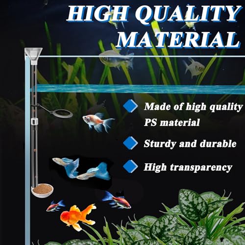 Aquarium Fish Shrimp Feeding Dish Set, Shrimp Feeding Dish Set, Transparent Shrimp Feeding Adjustable Tube with Feeding Ring, Cleaning Brush for Fish Tank and Preventing Food Scattering (Small) - size: Small