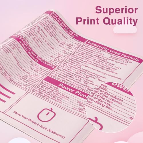 iCasso Excel Cheat Sheet Desk Pad,Excel Mouse Pad Shortcuts,Excel Shortcuts Cheat Sheet Keyboard Mat, Extended Large XXL Non-Slip Mousepad with Stitched Edges for Computer(Pink Excel Shortcuts) - color: Pink Excel Shortcuts