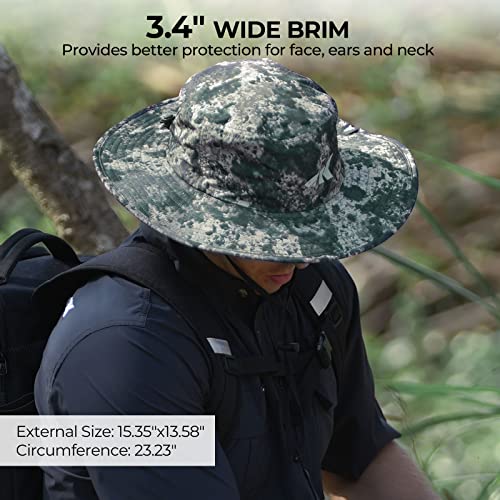 KastKing Sol Armis UPF 50 Boonie Hat - Sun Protection Hat, Fishing Hat, Beach & Hiking Hat, Paddling - color: Boulder Camo Origins, size: Laser-vented Design