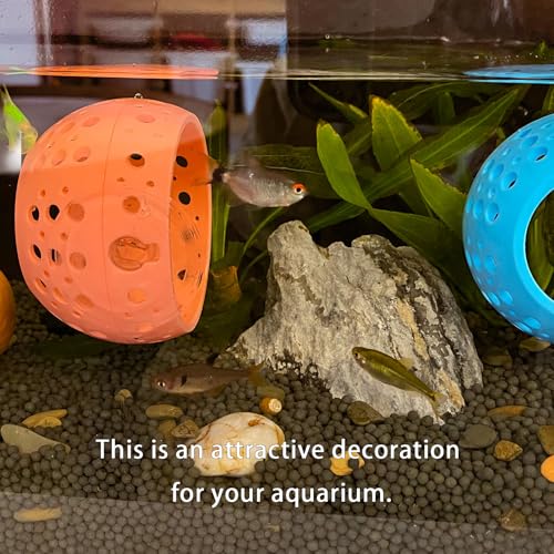 Betta Fish Tunnel with Suction Cup - Aquarium Fish Hideout Shrimp Cave Guppy Fish Tunnel Tank Accessories Aquarium Decor for Small Fish Shrimp (Blue) - color: Blue