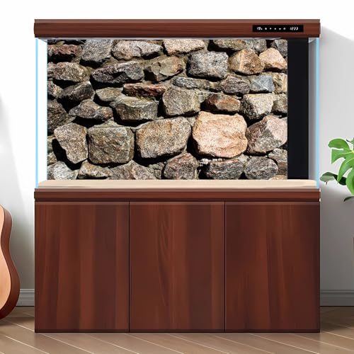 Stone Aquarium Background Natural Rock Fish Tank Background Rocky Glass Terrarium Background Rock Wall Aquarium Background Rock Stone Reptile Habitat Background Stone Tank Backdrop 24x16in - color: Rock Brown, size: 24(W)x16(H)inches/ 60(W)*40cm(H)