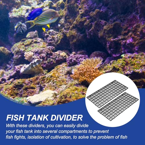 uxcell 2Pcs Aquarium Fish Tank Divider, 12x6 Inch Plastic Egg Crate Light Diffuser Grid Filter Bottom Partition Separator with Sucker Clips and Suction Cups for Aquarium, Black - color: Black, size: 12x6 Inch