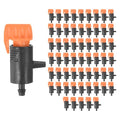 M METERXITY 60-Pack Flag Irrigation Dripper Emitter, 0-200L/H Plastic Drip Irrigation Connect for Garden/Trees/Herbs/Aquarium, Irrigation System Parts Tool [Black]