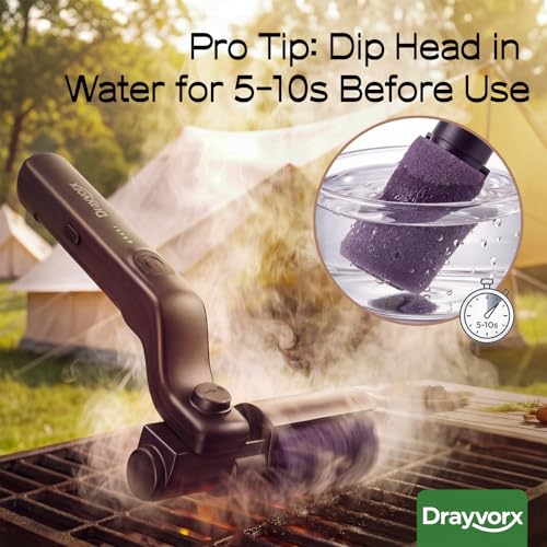 Electric Grill Brush, High Torque Grill Brush with 3-Speed Modes, 20kg Max Torque BBQ Cleaner Safe for Porcelain Cast Iron Stainless Steel, Reinforced Steel Bristles, for Fathers Day