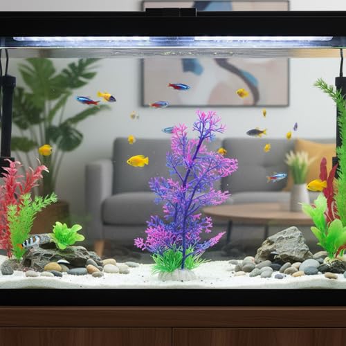 Aquarium Plants, Fish Tank Fake Coral, Artificial Aquarium Coral Ornament, Aquarium Decor Plastic Plant Small, Multi-Purpose Simulation Water Grass, Faux Aquariums Ornament