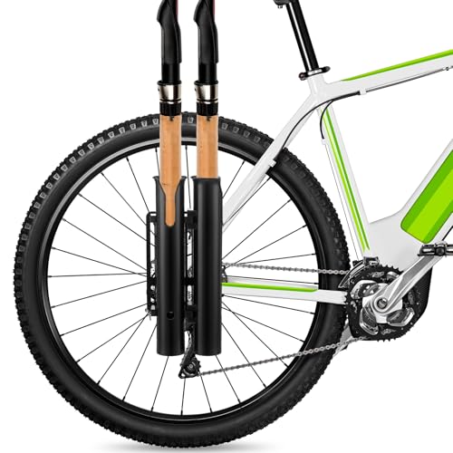 Seenelling Bicycle Fishing Rod Holder, 2 Tube Rod Rack, Black ABS Plastic, Surface Mount, Holds 2 Rods, 2.4 Inch Diameter, 12 Inch Height