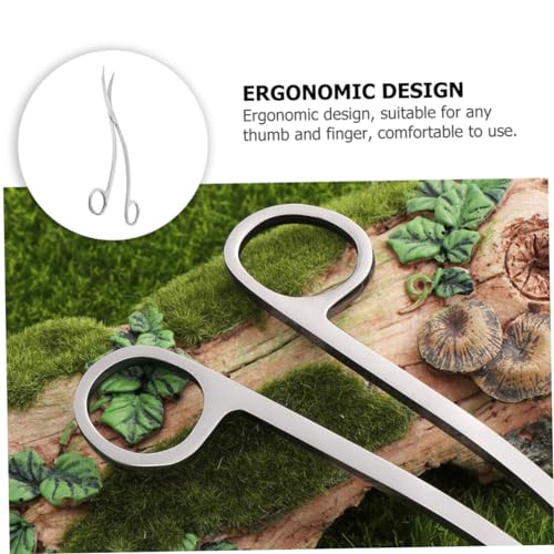 HANABASS Wave Stainless Steel Aquarium Scissor Rustproof Trimming Tool for Freshwater Plant Care Ergonomic Design for Comfortable Use for Aquascaping Low-Angle Trimming