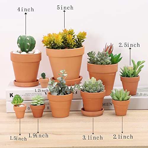 Yishang 2.5 inch Terracotta Pots with Drainage Holes,Small Mini Clay Ceramic Pottery Planter,Cactus Flower Terra Cotta Pots,Succulents Nursery Pots for Indoor/Outdoor Plants,Crafts,Wedding-12 Pack - color: Terracotta