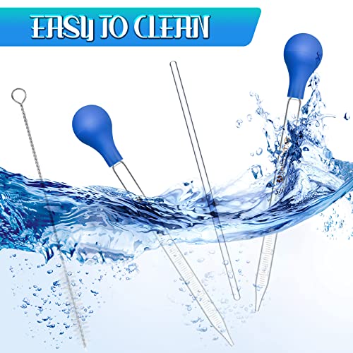 Weewooday Glass Droppers Pipettes Back to School Lab Dropper Glass Liquid Pipette with Big Rubber Hats 20 cm Stir Rod Washing Brush Transfer for Liquid Essential Oil(16 Pieces,Blue,5 ml) - color: Blue, size: 5 ml