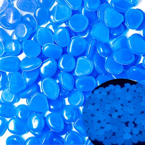 Glow in The Dark Fish Tank Rocks,Blue Glowing Rocks Stones Resin Glow in Dark Pebbles for Outdoor Garden, Fish Tank, Aquarium, Landscaping,Driveway Decoration,2.2 Lb - color: 1-Blue, size: 2.2 LB