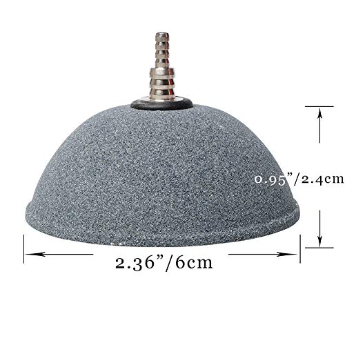 2.36 Inch Updated Crazy Air Disc Stone Cylinder Bubbler Plus Diffuser Aquarium Fish Tank Hydroponics Pump Airstones Diffuser 3/16" 5/16" Hose ID, Pack of 2 - size: 2"