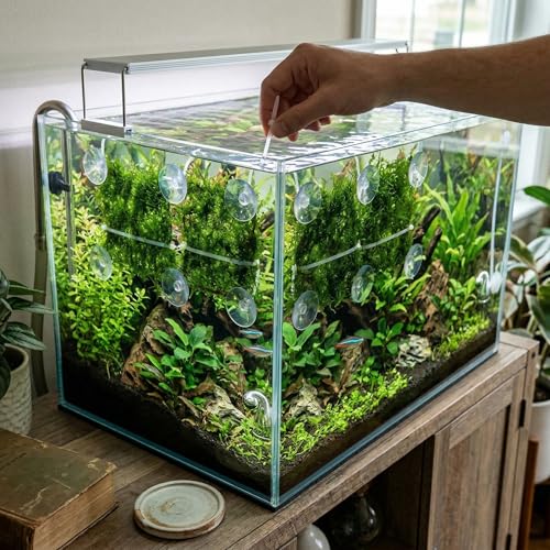 Fish Tank Accessories, 20Pcs 25mm Aquarium Suction Cups with Adjustable Cable Ties Clear Turtle Habitat Supplies Beta Fish Aquariums Accessories for Betta Tank Plants and Moss Fixing