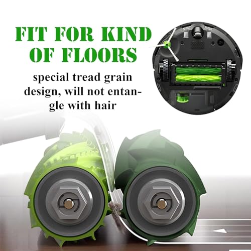4 Sets Replacement Rubber Roller Brushes Compatible for iRobot Roomba E & I & J Series, Replacement Parts Accessory for J8+ i7+ i7 i1 i2 i3 i4 i6 i6+ i8 i8+Plus E5 E6 E7 Vacuum Cleaner - size: 4 Pair