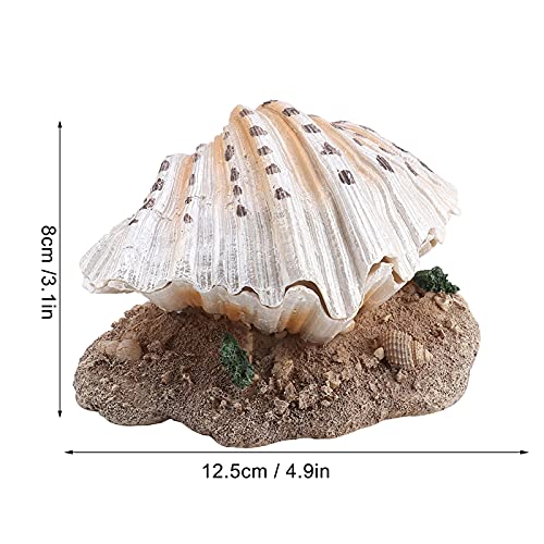 Shell Pearl Bubbler Decor Fish Aquarium Foldable Shell Fishes Shrimp Hiding House Cave Resin Fish Shrimp Breeding Hiding Cave Shelter Aquarium Landscaping Decoration