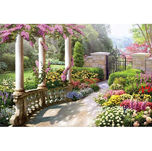 shensu Vinyl 9x6ft Spring Scenery Garden Floral Backdrops for Photography Colorful Flowers Green Plants Photo Background Mother's Day Girls Women Tea Party Decoration Portrait Photo Booth Props - size: 9x6ft