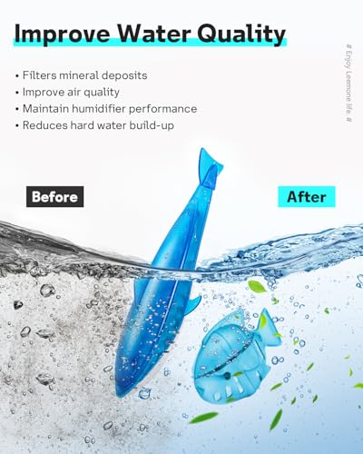 Leemone Humidifier Cleaner Float Shark & Fish -Humidifier Accessories Compatible with All Humidifiers and Fish Tanks(6 Pack) - color: Blue Fish-6p