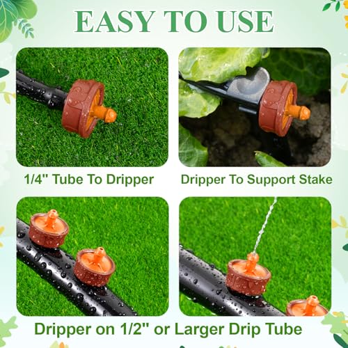 60Pcs 4 GPH Pressure Compensating Irrigation Drippers, Watering Spot GPH Dripper Drip Emitters Heads Constant Flow Outlet Heads for 1/4 Inch Irrigation Tubing for Garden Irrigation System - color: 4 GPH 60PCS