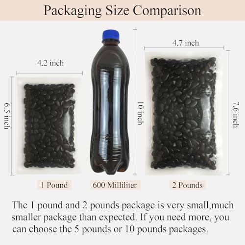 FANTIAN 2 lbs Black Pebbles for Indoor Plants, 3/8 inch Decorative Rocks, Black River Rocks for Succulent Potted Plant, Vase, Aquarium, Landscaping and Outdoor Garden Rocks - size: 2 pounds, style: Black