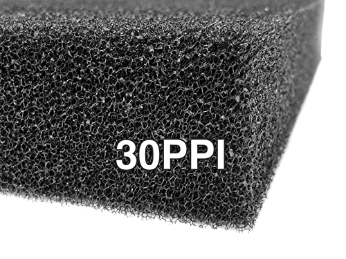 Wave Point Aquarium Filter Sponge Open Cell Foam Sheet Bio Sponge Filter Media Pad HMF Fish Tank Sump Divider 23" x 12.25" x 2" (Black 30PPI) - color: Black 30PPI (1pc)