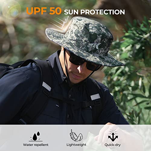 KastKing Sol Armis UPF 50 Boonie Hat - Sun Protection Hat, Fishing Hat, Beach & Hiking Hat, Paddling - color: Boulder Camo Origins, size: Laser-vented Design