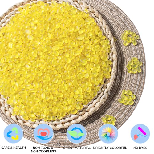 Keedolla Aquarium Rocks Betta Fish Tank Gravel, 8oz Frosted Sea Glass Marbles Gemstones for Vase Fillers, DIY Crafts and Home Decor - Yellow, 6-9mm - color: Yellow, size: 0.5 LB