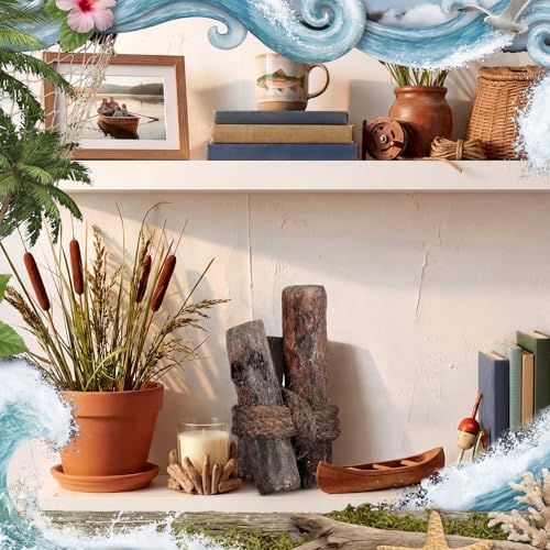 Threehoney Black 3 Pcs Driftwood Decor Rustic Table Sign Beach Driftwood Piling Farmhouse Coastal Nautical Centerpieces Tables Coastal Decor for Fish Tanks Summer Christmas Kitchen Dining Decoration - color: Black