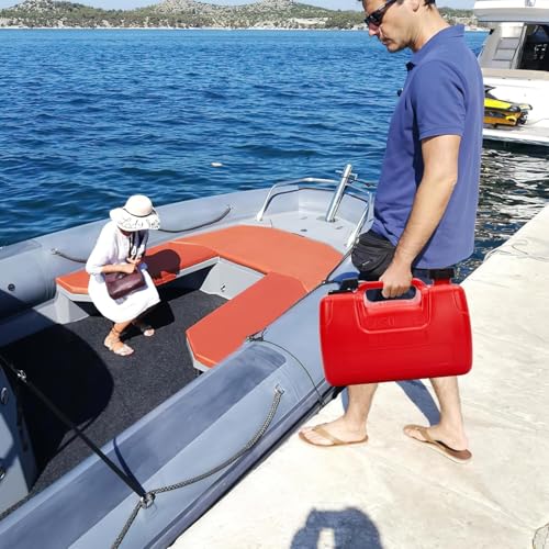 Portable Boat Fuel Gas Tank, 3 Gallon/12L Outboard Marine Boat Tank with Transfer Hose & Gauge for Outboard Engine, Yacht, Fishing Boat - size: 3 Gal