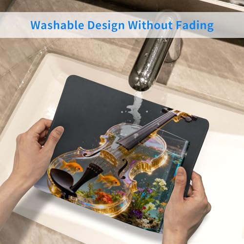 Violin Fish Tank Computer Mouse Pad Non-Slip Rubber Base Square Mouse Mat for Home Computer Mousepad 8.3 X 10.3 in - color: Violin Fish Tank, size: 10.3L x 8.3W inches
