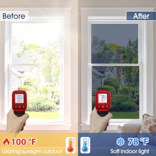 Coavas One Way Privacy Window Film, Heat Control Window Tint for Home, Sun Blocking Reflective Window Film See Out Not in, Anti UV Static Cling for Windows Office Door (Black, 29.5 Inch X 6.5 Feet) - color: Black-silver, size: 29.5 x 78.7 Inch