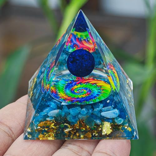 2inches Pyramid Decor Natural Crystal Energy Generator Pyramid Chakra Energy Crystal Pyramid Yoga Meditation Tool for Home Decoration Fengshui Ornaments Gift(2 inches Pyramid - Blue Turquoise) - color: 2 Inches Pyramid - Blue Turquoise