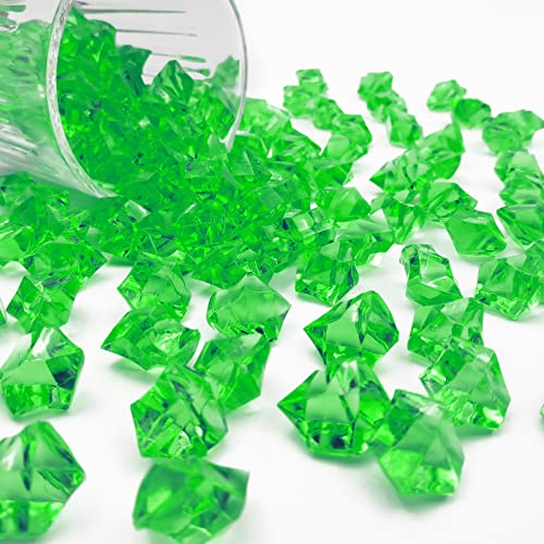 Vase Fillers for Home Decor, Fake Crushed Ice Cubes, 150 pcs Vase Fillers, Reusable Fake ice Cubes for Photography Accessories Props Decoration for Wedding Decor(irregular-16 * 22mmGreen) - color: Green-16*22mm-150pcs