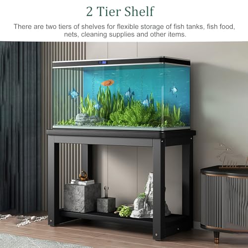 Fish Tank Stand Fish Tank Stand with Non-Slip Foot Mats, Black Turtle Tank Table, Living Room Aquarium Cabinet, Fish Tank Decorative Table, Reptile Stand(D,70x45cm(27 1/2" x17 3/4"))" - color: D, size: 70x45cm(27 1/2"x17 3/4")