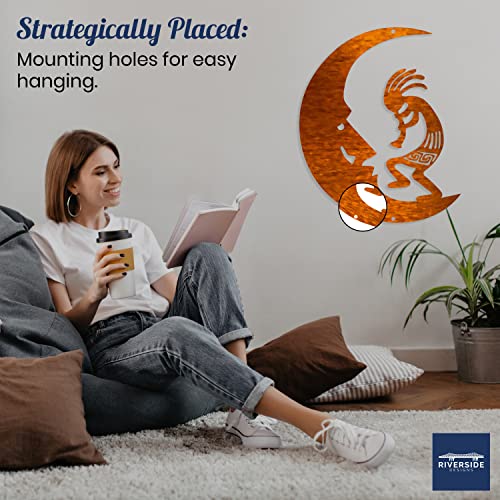 Riverside Designs Kokopelli Wall Art Steel Outdoor Decor | Heavy-Duty and Waterproof | Made in USA (Copper, 12" L x 9.5" W) - color: Copper, size: 12"L x 9.5"W