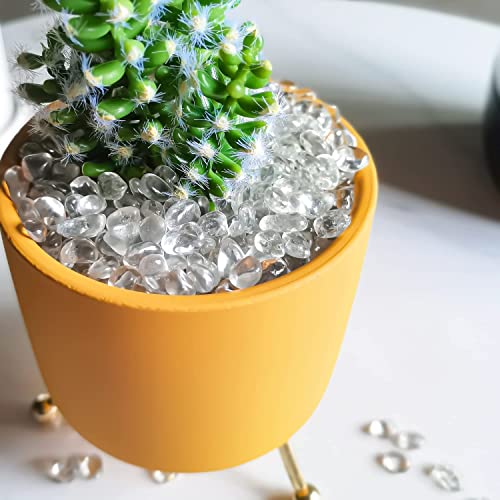 Keedolla 3 LB Clear Gravel for Fish Tank, Sea Glass Pebbles Marbles Pebbles Gravel Rocks Crystal Gemstones for Aquarium|Fish Turtle Tank|Vase Filler|Flowerpot Decoration - color: Clear, size: 3 Pounds