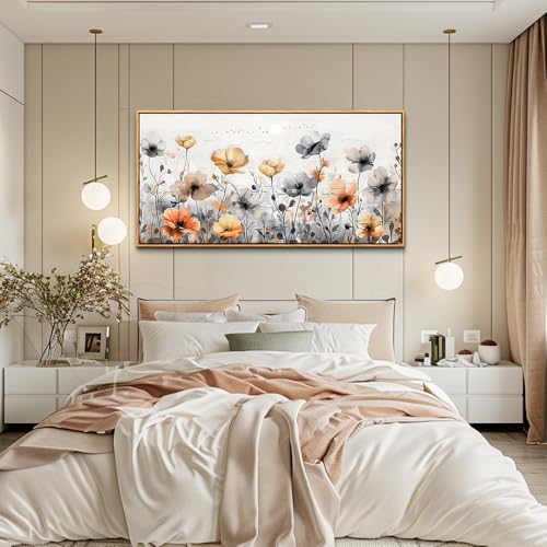 ZUITINGHUA Wood Framed Canvas Wall Art For Living Room Wall Decor For Bedroom Office Wall Decorations Flowers Landscape Paintings Farmhouse Pictures Artwork Room Aesthetic Home Decor 20x40 In - color: Flowers Wood Framed 1, size: 40"L x 20"W