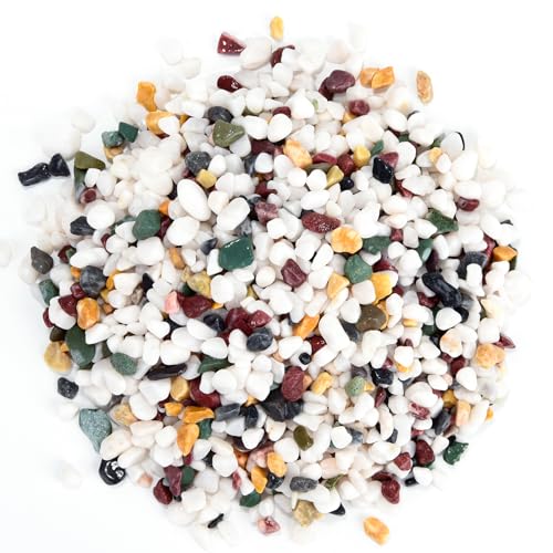 Boniosz 2LB Succulent and Cactus Gravel Pebbles, 1/4 Inch - 1/3 Inch Natural Decorative Polished Stones, River Rocks for Plants, Aquariums, Vases, Terrarium and Outdoor Gardening, 5 Mixed Colors - color: 5 Mixed Colors, size: 2lb
