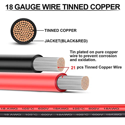 18 AWG 1 Pin Connector Waterproof Wire Connectors 1 Pin Automotive Electrical Connectors Quick Disconnect Wire Connectors with 18 Gauge Wire (10 Kits) - color: 1 pin 10 sets, size: 18 AWG