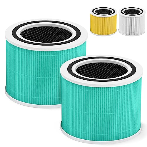 Core 300 Toxin Absorber Replacement Filter for LEVOIT Core300-P Core 300 VortexAir Air Purifier, 3-in-1 Activated Carbon, Core 300-RF-TX, 2 Pack, Green - color: Green