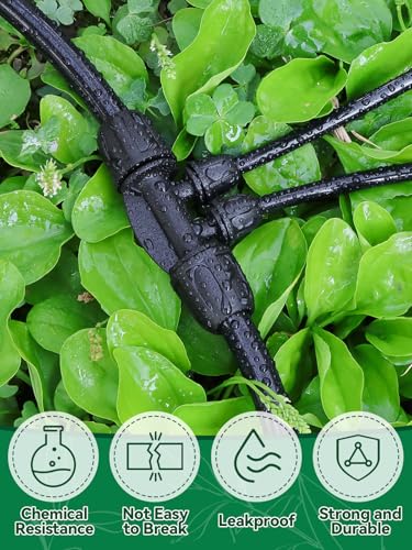 Kalolary 20PCS Locked Barbed Tee Connectors, 5/16" to 1/4" Drip Irrigation Fittings Kit 8/12mm to 4/7mm Tube Lock Female Connector 4-Way Barbed Lock Irrigation Parts for Watering System (Black) - color: Black 5/16" to 1/4" 4-Way