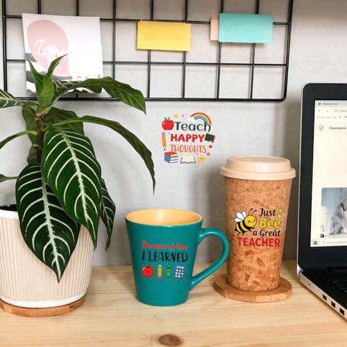 Peacoblue 18 Sheets Rub on Transfers for Crafts, Teacher's Day Text 3.6"x3.9" UV DTF Cup Wraps Waterproof Cold Transfers Stickers for Wood Glass Metal Cup Tumblers Mirrors Mugs Home Decor - style: Teacher's Day Text