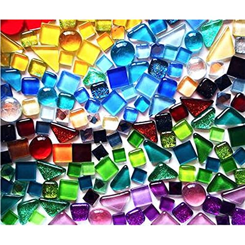 BTMIEY 500g Glue Down Irregular Tiny Mosaic Tile Hobbies Children Handmade Crystal Craft for Bathroom Kitchen Home Decoration DIY Art Projects,0.4X0.4 Inch(Mixed Color Series) - color: Mix Color Series