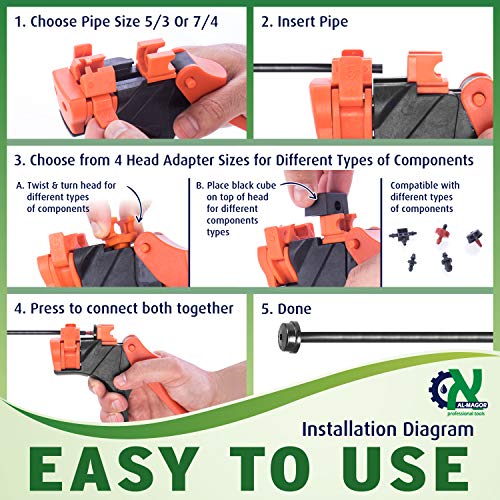 Al-Magor Talli Grip TG Garden Patented Insertion Tool for Dripper - Connector & Dripper Gun - Drip Irrigation Tool -Irrigation System for Garden - Drip Irrigation Punch Tool Kit -700011