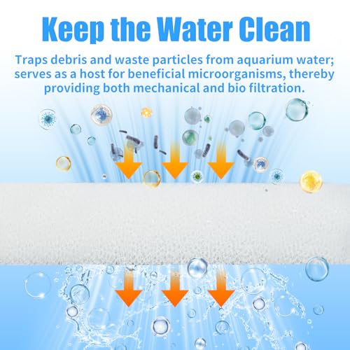 AQUANEAT 6-Pack Replacement Filter Sponge Pads, Aquarium Foam Insert Compatible with AquaClear 20, Fish Tank Filter Media - size: AC 20