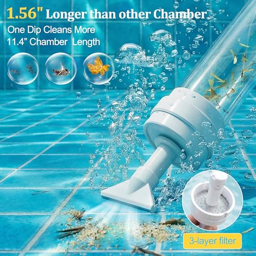 Spa Vacuum Compatible with 6250 Paradise Power, No Pumping, No Batteries or Electricity, Powered by Water Pressure, Cordless Hot Tub Vac Cleaner Picks up Leaves, Sand&Debris, with Telescopic Handle