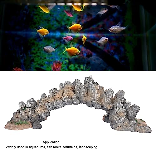 Aquarium Bridge Decoration Resin Arch Bridge Ornament for Fish Tank Landscaping Small Fish Hideout Decor